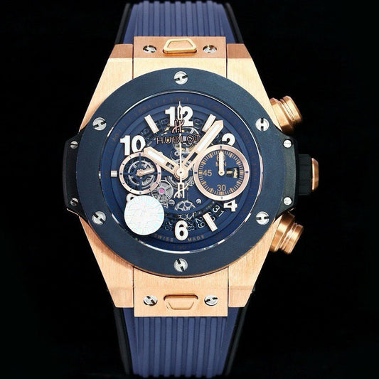 HBT Chronograph -Yellow Blue - Blue Rubber - Automatic - 42mm