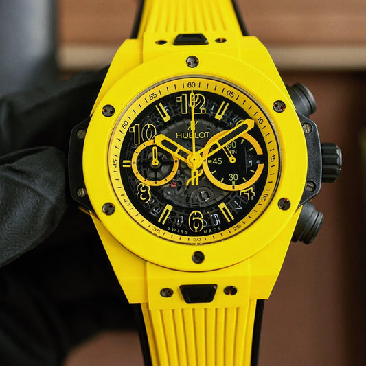 HBT Chronograph -Yellow Carbon Fiber - Yellow Rubber - Quartz - 45mm