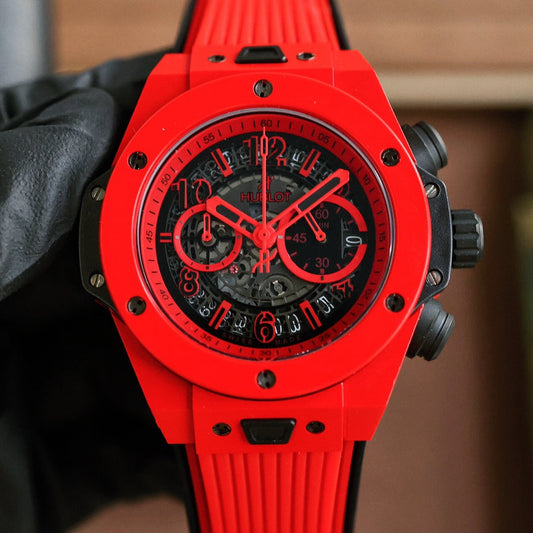 HBT Chronograph - Red Carbon Fiber - Red Rubber - Quartz - 45mm